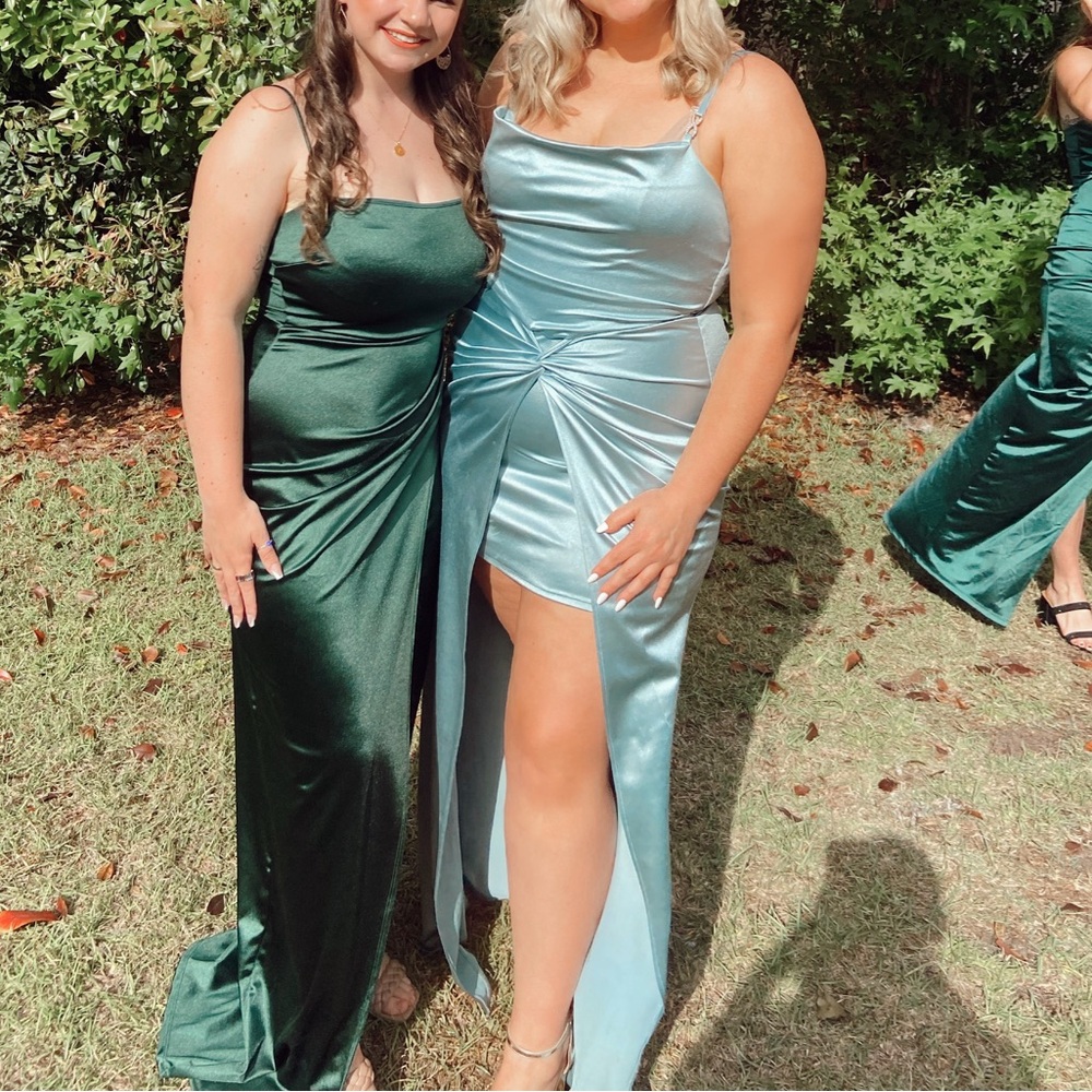 Light blue satin gown